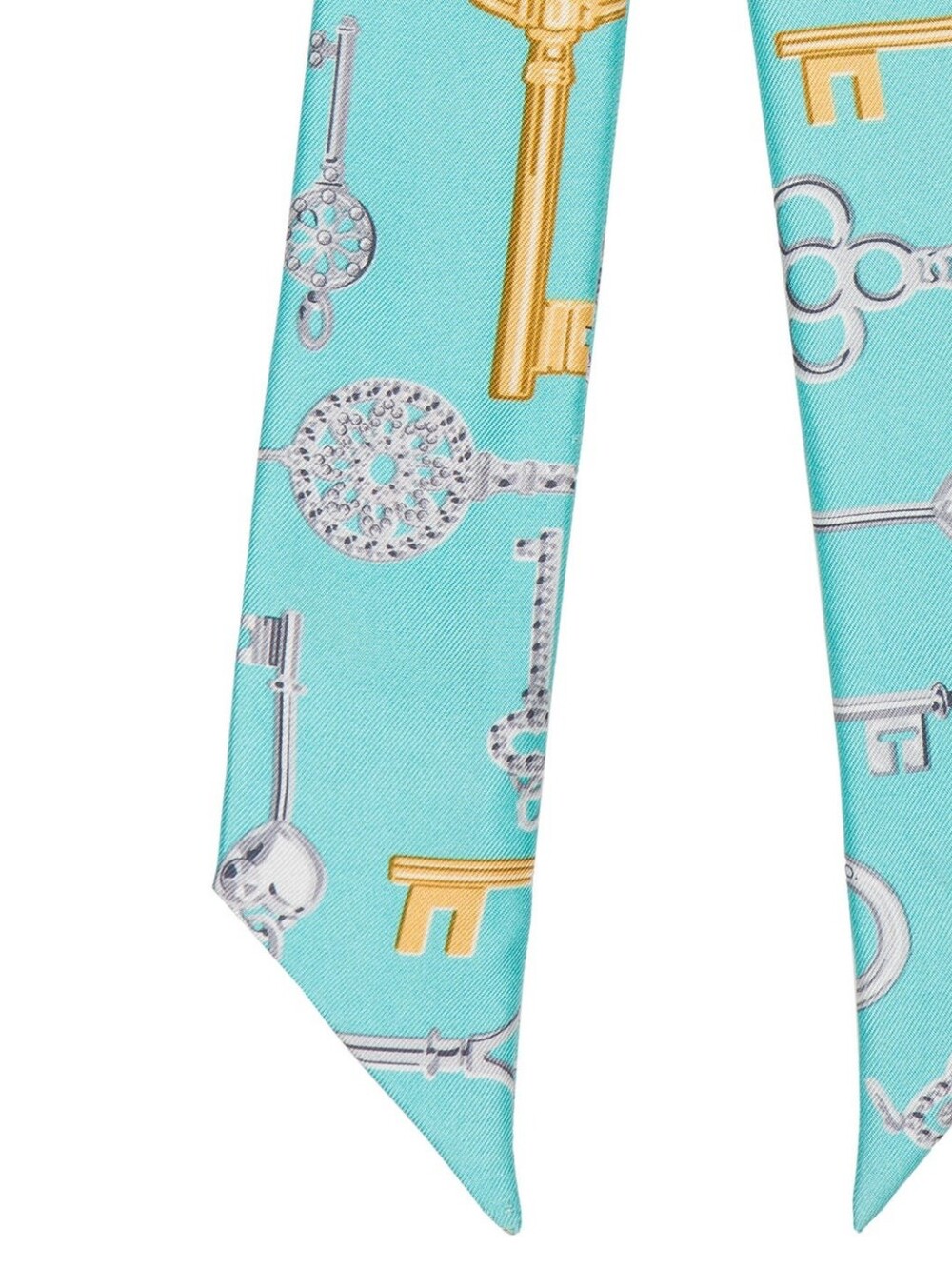 BNIB AUTHENTIC TIFFANY & CO. 100% Silk Printed Twilly Scarf Gold & Silver - Picture 4 of 8